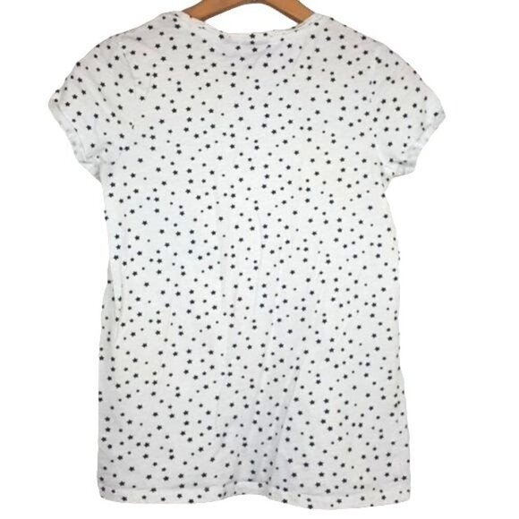 Manguun Cap Sleeve Tee White Black Stars Big Girls Size XL - Picture 2 of 10